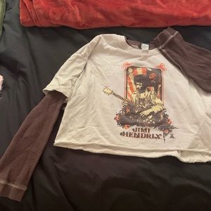 jimi hendrix cropped long sleeve